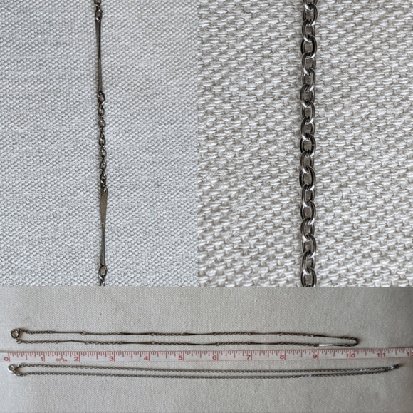 Jewelry - 2 Vintage Medium Length Silver Colored Chain Necklace Bundle